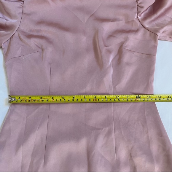 NWOT De La Vali Tupelo Satin Midi Dress Pink 4 - Picture 14 of 16